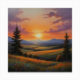 Default The Magnificent Sunset Painting Captures The Breathtak 3 Canvas Print