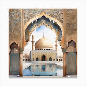 architecteur islamic Color harmony Heaven Watercolor 1 Canvas Print