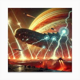 A Sci Fi Depiction Of A Leviathan Class Airship Ut Canvas Print