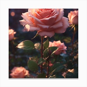 Pink Roses Canvas Print