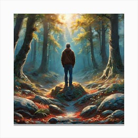 Man In The Woods 2 Canvas Print