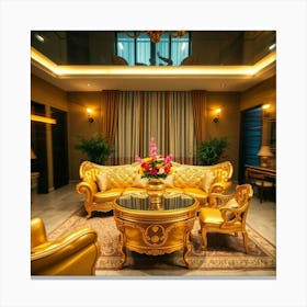 Gold Living Room 3 Canvas Print