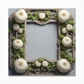 Frame Of White Pumpkins Canvas Print