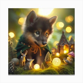 Luno the wolf cub Canvas Print