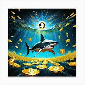 Bitcoin Shark Canvas Print