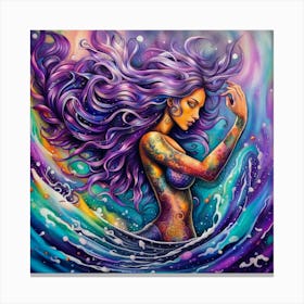 Mermaid Making A Splash Canvas Print