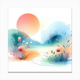 Watercolor Landscape 15 Canvas Print