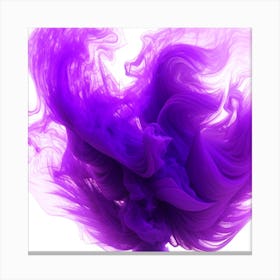 Purple Smoke On White Background Canvas Print