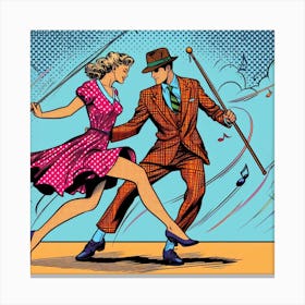 Swing dance, pop art Canvas Print