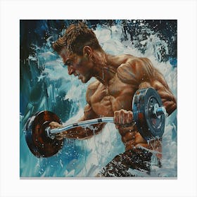 Bodybuilder In The Water Canvas Print