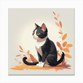 Graphic Design Sneaky Cat Art 1 Canvas Print