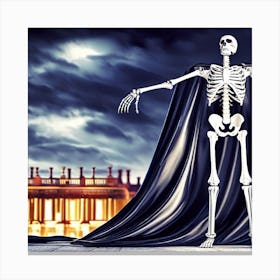 Skeleton With Cape 3 Canvas Print