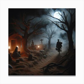 Haunted Cemetery Canvas Print