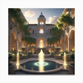 Courtyard At Night 3 Canvas Print