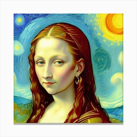 Youthful Charm A New Look at Mona Lisa Canvas Print