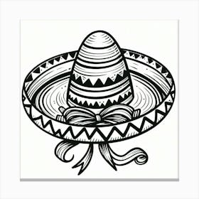 Line Art sombrero Canvas Print