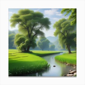 River In The Countryside 1 Canvas Print
