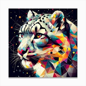 Geometric Art Snow Leopard 1 Canvas Print