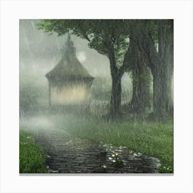 Rainy Day In The Park Canvas Print