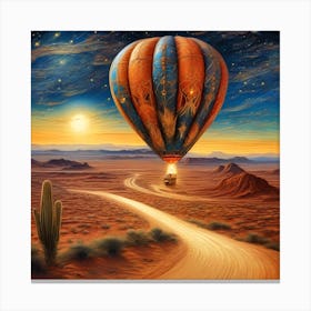 Hot Air Balloon In The Desert Canvas Print