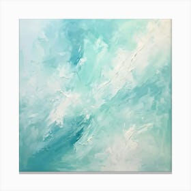 Abstract Oil Painting Art Using Soft Pastel Tones With Shades Of Pale Blue And Mint Green 1 Canvas Print