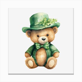 St Patrick'S Day Teddy Bear 10 Canvas Print