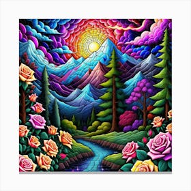 Roses In The Mountains Canvas Print