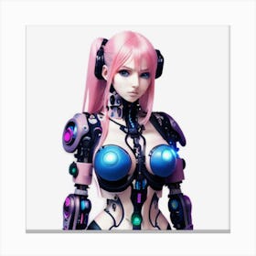 Pink Robot Canvas Print