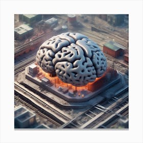 Brain On A Train Canvas Print