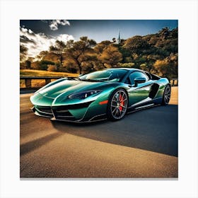 Green Lamborghini Canvas Print