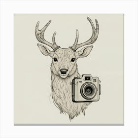 Deer With Camera 2 Canvas Print