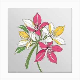 Colourful Jasmine Flower Canvas Print