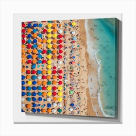 Colorful Umbrellas On The Beach Canvas Print