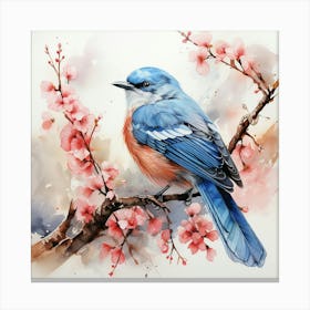 Blue Jay Watercolor Painting Canvas Print