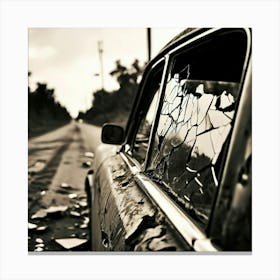 Vehicle View Mirror Car Automobile Auto Outside Transport Glasses Old Front Black Metal (2) Canvas Print