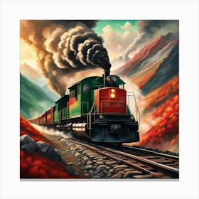 Train On The Tracks Canvas Print