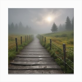 Path In The Fog Canvas Print