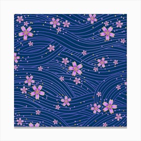 Sakura Flower Seamless Pattern Canvas Print