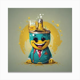 Cartoon Beer Mug Canvas Print