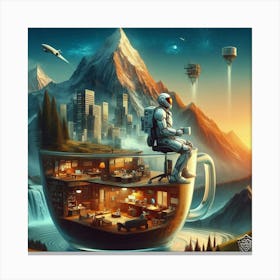 City In A Cup Canvas Print