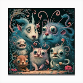 Monster Family Canvas Print