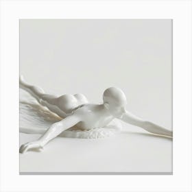 Swan Human 3d Figure White Canvas Print