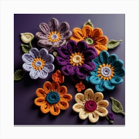 Crochet Flowers Canvas Print