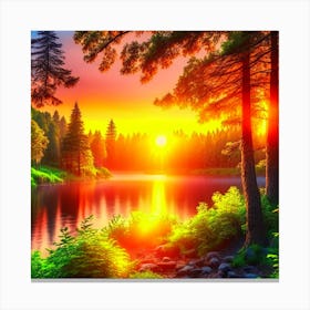 Sunset In The Forest 14 Canvas Print