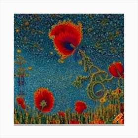 Poppies In The Sky Canvas Print