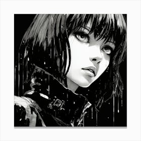 Girl In Rain Canvas Print