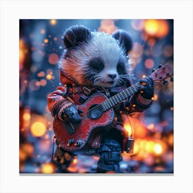 Panda Playing Guitar Canvas Print