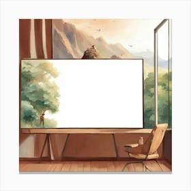 Tv Room Painting Canvas Print
