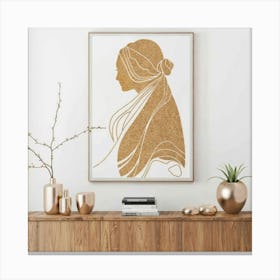 Gold Silhouette Print Canvas Print