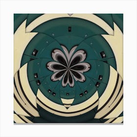 Green And White Pattern Canvas Print